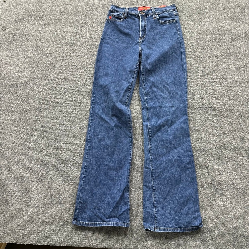 NYDJ Jeans Womens Size 4 Blue Tummy Tuck Flare Stretch Denim Made in USA 400D